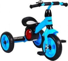 Tricicleta cu pedale NOVOKIDS™ Bonphire ,cu melodii si lumini, max 20 kg, roti din spuma cauciucata, cadru metalic, dimensiuni 68X45X47 cm, Albastru