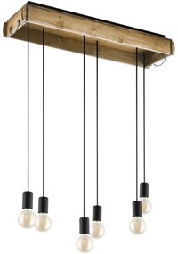 Eglo 43592 - Lustră pe cablu WOOTTON 6xE27/40W/230V