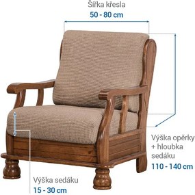 Nueva Textura Huse care se întind foarte bine NIAGARA alunei fotoliu cu manere de lemn (l. 50 - 80 cm)