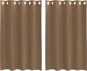 vidaXL Perdele Voile cu Oeje 2 buc Maro Deschis