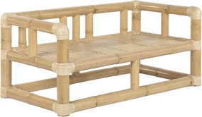 Set lounge exterior din bambus și rattan cu canapea, 2 fotolii și măsuță, „Bali”