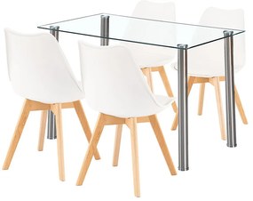 Velon 4+1 set de luat masa alb-alb