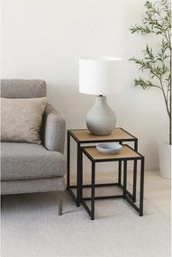 Măsuțe auxiliare 2 buc. cu aspect de lemn de stejar 38x38 cm Noah – Bonami Essentials