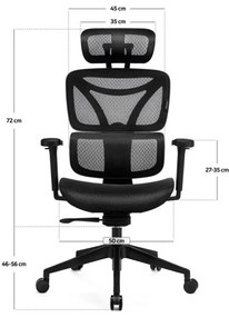 Scaun ergonomic de birou LEVANO negru