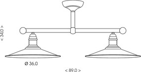 BRILAGI - Lampă suspendată pe tijă FORGE 2xE27/60W/230V cupru/patină