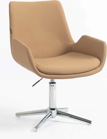 HR240CROSS Scaun Carmel Piele Ecologica Premium Soft cu Bază Cromata