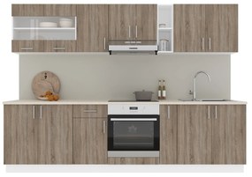 Set haaus V21, Stejar Sonoma Inchis/Alb, Blat Thermo 28 mm, L 280 cm