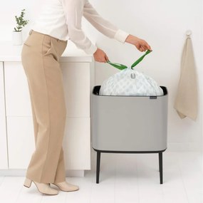 Cos de gunoi Brabantia Bo Touch 1010451, 36 L, Deschidere lina si silentioasa, Deschidere larga, Gri deschis