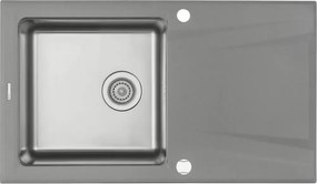 Chiuveta Deante Prime din granit gri metalic, cu cuva din inox 86x50 cm