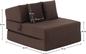 Saltea pliabilă/fotoliu extensibil, 2 in 1, maro Taupe, PELOS