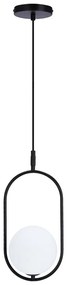 Lustră neagră cu abajur din sticlă 18.5x15 cm Cordel – Candellux Lighting