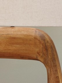 Lampa de masa, din lemn de mango, cu abajur din in si bumbac, Masai