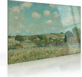 Tablou pe sticlă - Alfred Sisley,  Meadow, reproducere (70x50 cm)