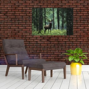 Tablou - Cerb în pădurea adâncă (90x60 cm)