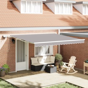 vidaXL Marchiză retractabilă gri deschis Gri deschis 400 × 300 cm