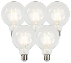 Set de 5 becuri LED cu dimmer E27 G95 5W 470lm 2700K