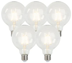 Set de 5 becuri LED cu dimmer E27 G95 5W 470lm 2700K