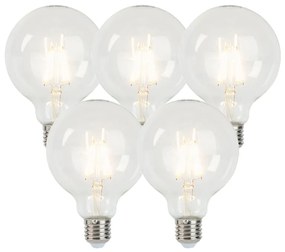 Set de 5 lămpi cu filament cu LED E27 reglabile G95 5W 470 lm 2700K