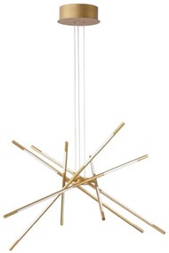 Lustra LED design modern cu brate reglabile si telecomanda RACCIO auriu