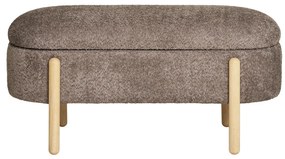 Bancă Branca cu depozitare, cu cataramă, maro/natural