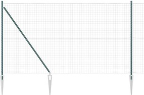 vidaXL Gard cu Stâlp Verde 1,6 x 10 m Oțel și PVC