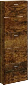 vidaXL Pantofar, stejar fumuriu, 59x17x169 cm, lemn compozit