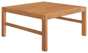Set mobilier gradina cu perne gri, 4 piese, lemn masiv de tec Gri, 2x mijloc + suport pentru picioare + masa, 1