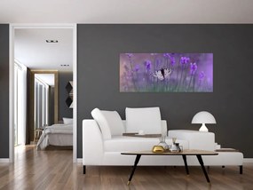 Tablou - fluture în lavandă (120x50 cm)