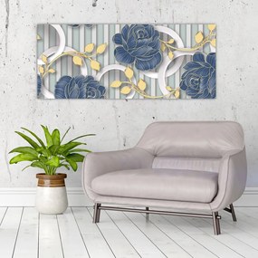 Tablou - Tradafiri și cercuri (120x50 cm)