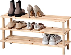 Kesper 69723 Dulap pentru pantofi cu 3 rafturi, deschis, 77 x 40 x 26 cm