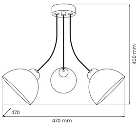 Lustră aplicată QUEEN 3xE27/15W/230V neagră