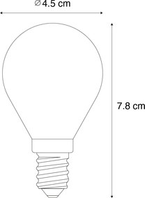 Set de 5 becuri LED E14 reglabile P45 transparente 3W 250 lm 2700K