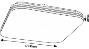 Plafonieră LED Rabalux 71176 OSCAR LED/18W/230V 4000K 33x33 cm