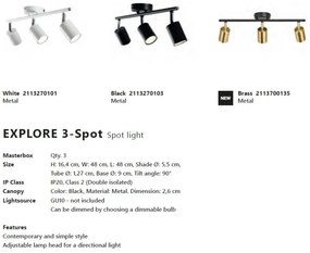Plafoniera cu 3 spoturi directionabile design modern Explore 3 alama