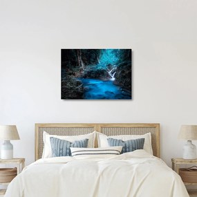 Tablou pe sticlă - Noaptea magică în pădurea tropicală (70x50 cm)