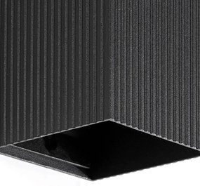 Aplica perete aluminiu striat negru, 1xGU10, LUNE square