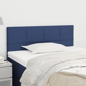 vidaXL Tăblie de pat, albastru, 80x5x78/88 cm, textil