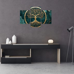 Tablou – Arborele vieții auriu în marmură (90x60 cm)