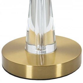 Veioza aurie / alba din metal si sticla, soclu E27, max 40W, Ø 30 cm, Cristal Mauro Ferreti