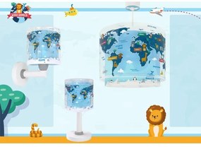 Lustră pentru copii Dalber WORLD 40672, 1xE27/15W/230V, albastră