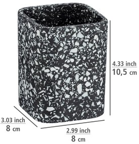 Recipient pentru periuțe de dinți Wenko Terrazzo, negru