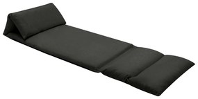 vidaXL Scaun de podea pliabil, negru, microfibră