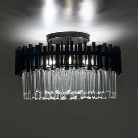 BRILAGI - Plafonieră VERVE 6xE14/40W/230V diam. 60 cm neagră