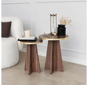Set 2buc. măsuțe cafea Kabivo 1 (auriu + nuc). 1089598