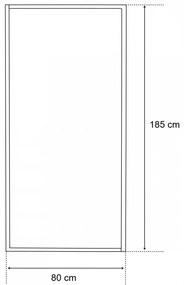 Perete de duș cu dimensiunea de 80x185 cm