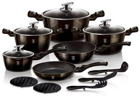 Set oale marmorate 18 piese Shiny Black Berlinger Haus BH 6614