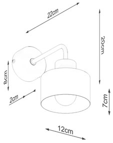 Lampă de perete SAVAR 1xE27/60W/230V neagră Sollux SL.1129