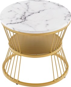 Set modern de măsuțe nesting, 2 piese, 70x70x45 cm/45x45x40 cm, Alb