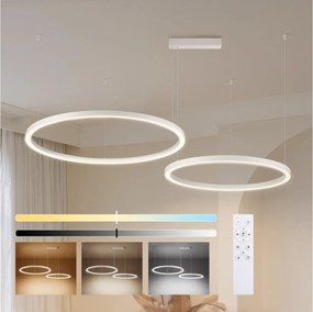 Brilagi - Lustru LED dimmabil suspendat pe cablu PORTOFINO LED/98W/230V alb + telecomandă