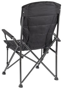 Leziter XL scaun de pescuit cu braț și suport pentru pahare negru